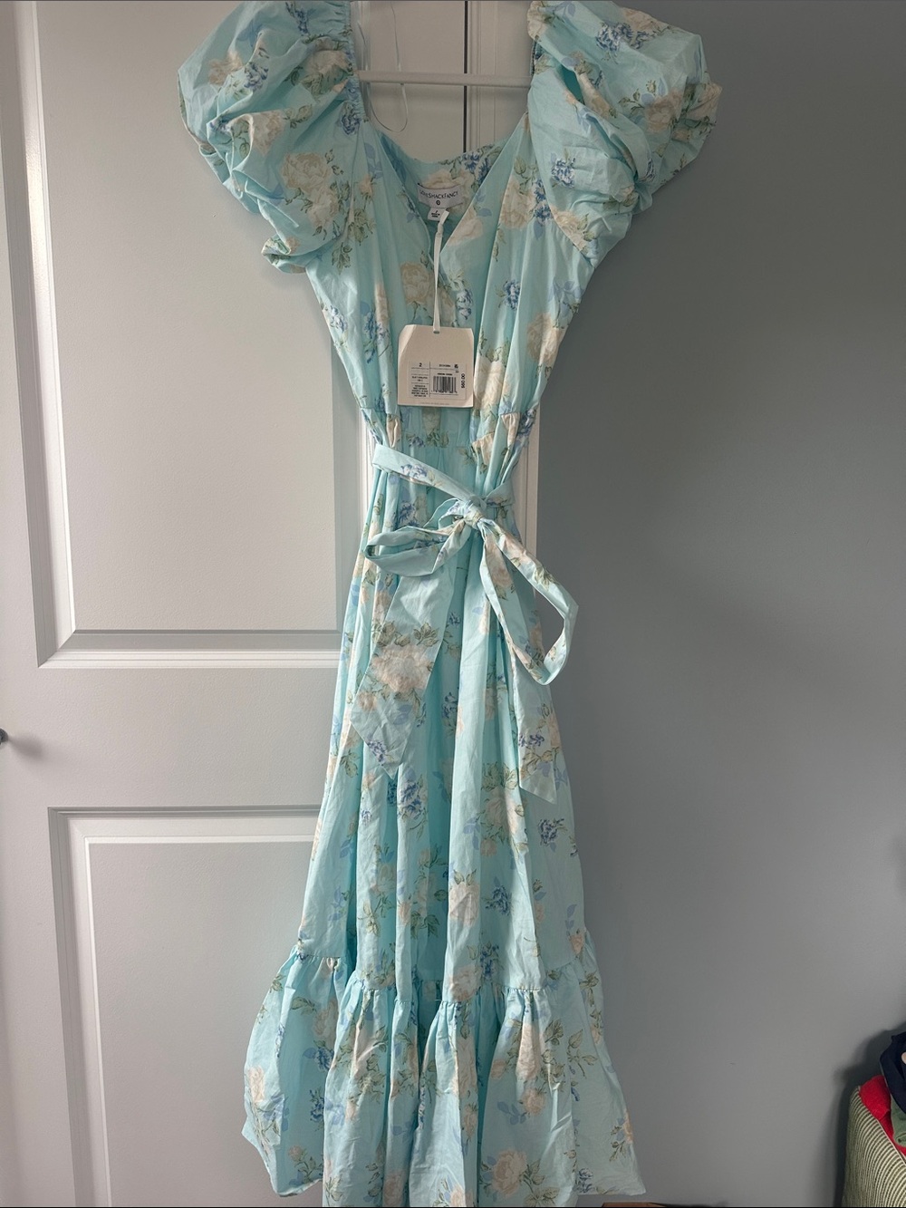NWT LoveShackFancy x Target Blue Floral Maxi Dress Size 2